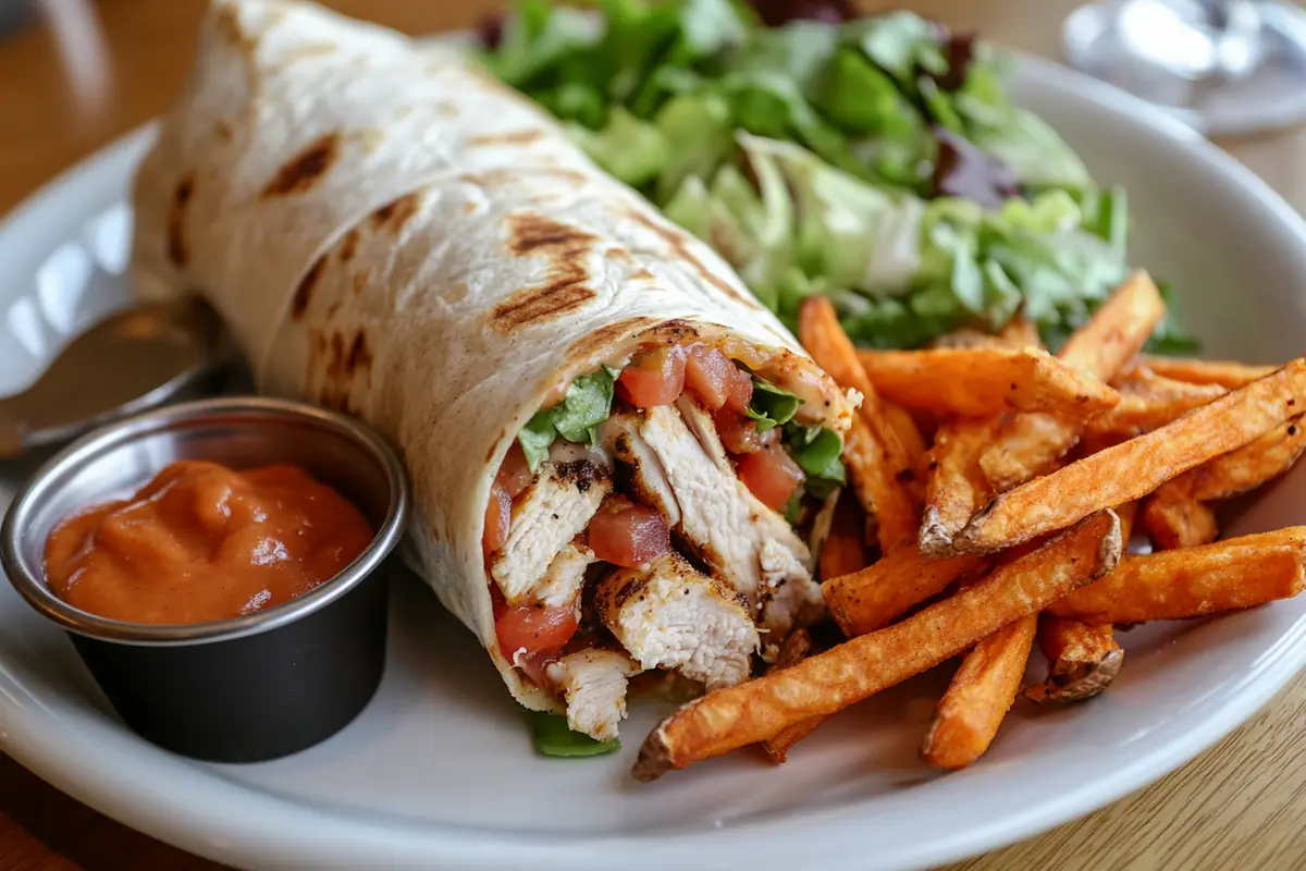 Southwest Chicken Wrap with Side Dishes