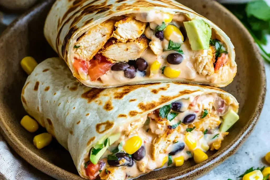 Southwest Chicken Wrap with Fresh Ingredients